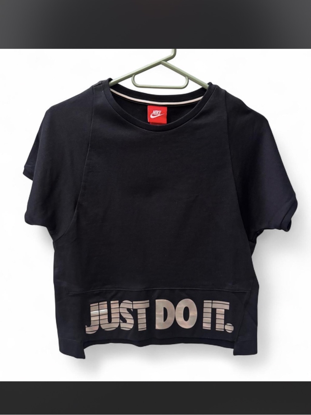 Nike black crop top  "Just Do It"